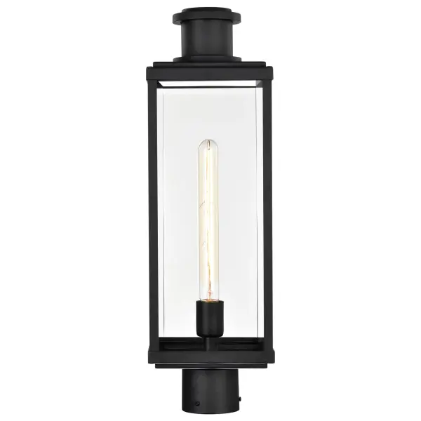 Luca Outdoor Post Lantern - Sand Black with Clear Beveled Glass - Image 8