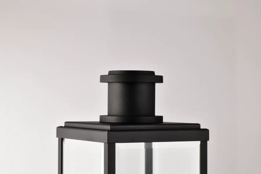 Luca Outdoor Post Lantern - Sand Black with Clear Beveled Glass - Image 9