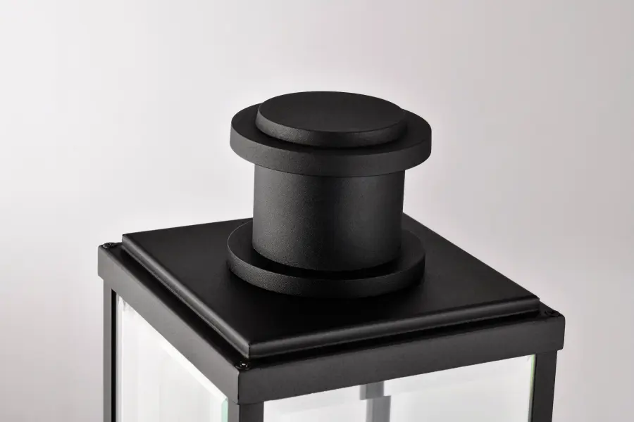 Luca Outdoor Post Lantern - Sand Black with Clear Beveled Glass - Image 10