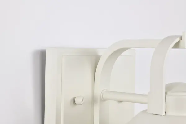 Ridge Small Outdoor Wall Lantern in White with Clear Seeded Glass - Image 12