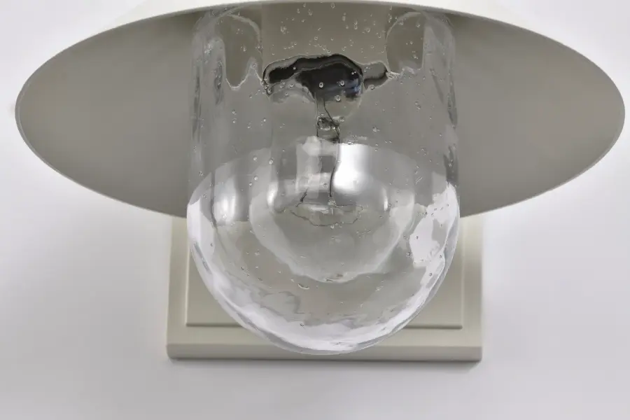 Ridge Small Outdoor Wall Lantern in White with Clear Seeded Glass - Image 16