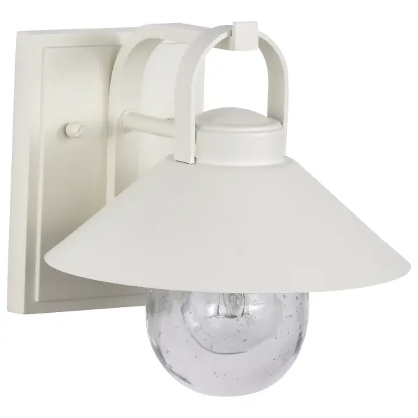 Ridge Small Outdoor Wall Lantern in White with Clear Seeded Glass - Image 3
