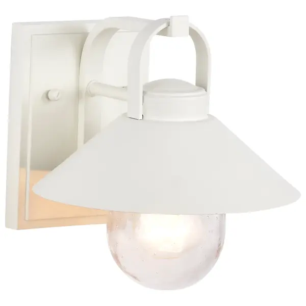 Ridge Small Outdoor Wall Lantern in White with Clear Seeded Glass - Image 5