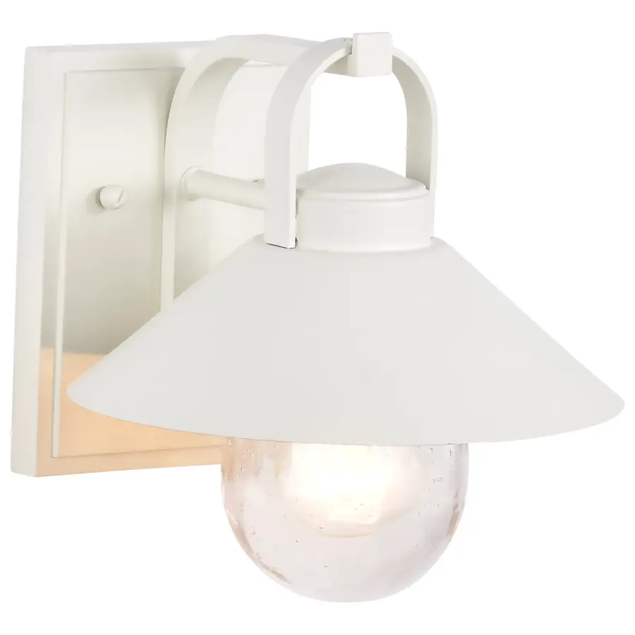 Ridge Small Outdoor Wall Lantern in White with Clear Seeded Glass - Image 5