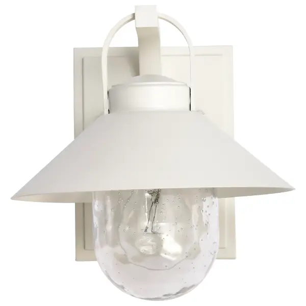 Ridge Small Outdoor Wall Lantern in White with Clear Seeded Glass - Image 7