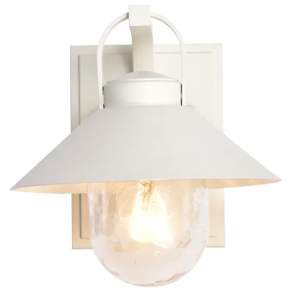 Ridge Small Outdoor Wall Lantern in White with Clear Seeded Glass - Image 8