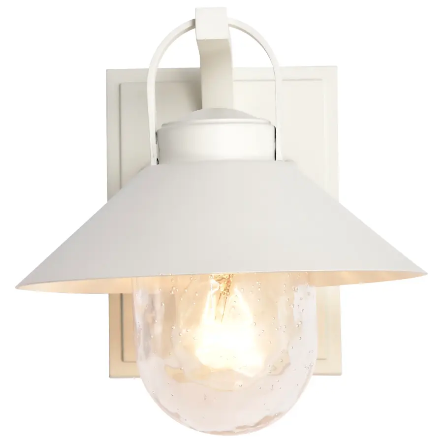 Ridge Small Outdoor Wall Lantern in White with Clear Seeded Glass - Image 8