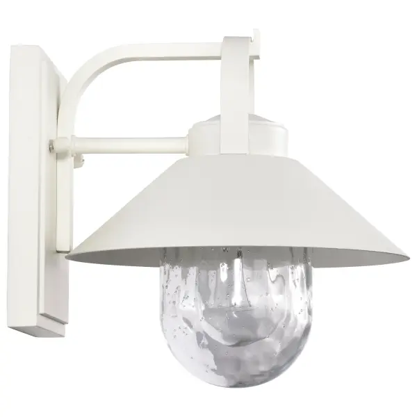 Ridge Small Outdoor Wall Lantern in White with Clear Seeded Glass - Image 9