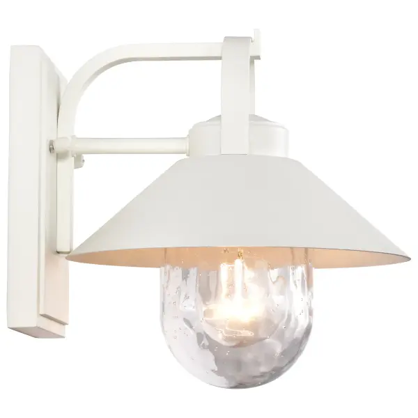 Ridge Small Outdoor Wall Lantern in White with Clear Seeded Glass - Image 10