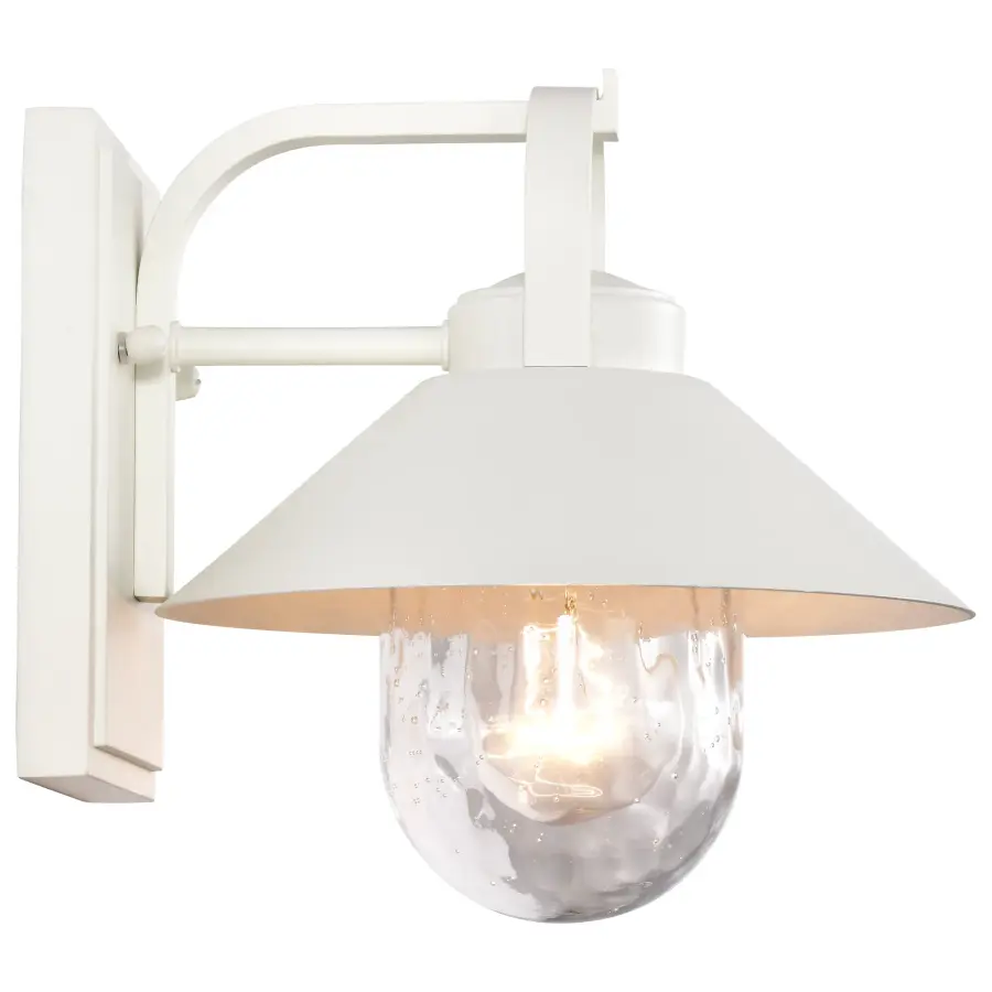 Ridge Small Outdoor Wall Lantern in White with Clear Seeded Glass - Image 10