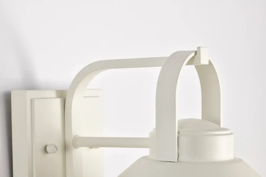 Ridge Medium Outdoor Wall Lantern in White with Clear Seeded Glass - Image 12