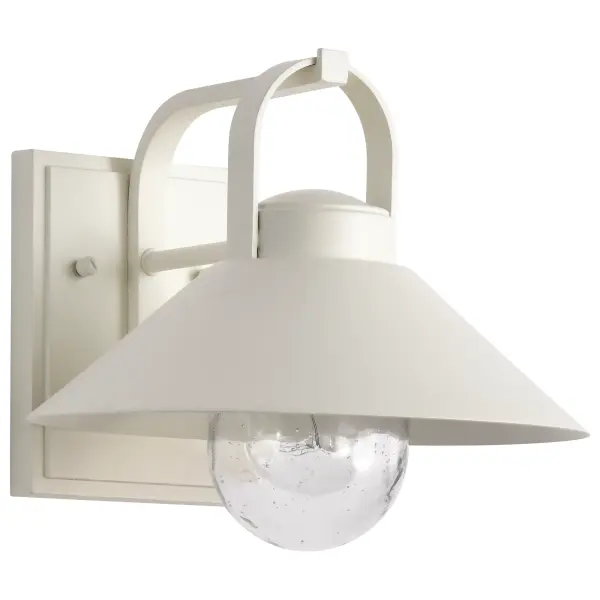 Ridge Medium Outdoor Wall Lantern in White with Clear Seeded Glass - Image 3