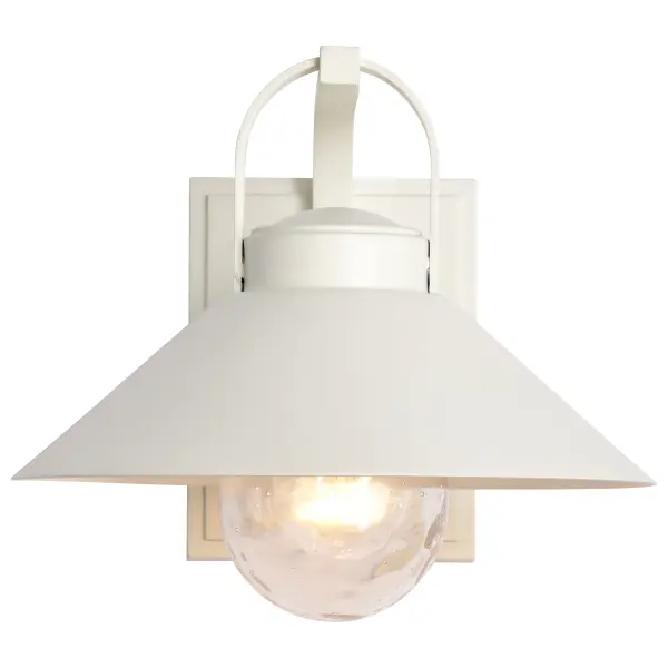 Ridge Medium Outdoor Wall Lantern in White with Clear Seeded Glass - Image 8