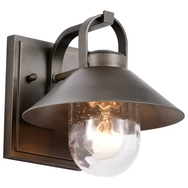 The Ridge Small Outdoor Lantern combines timeless cottage charm with modern durability. Its bronze finish and clear seeded glass create a warm, textured glow perfect for porches, entryways, and garden spaces. - alternate view