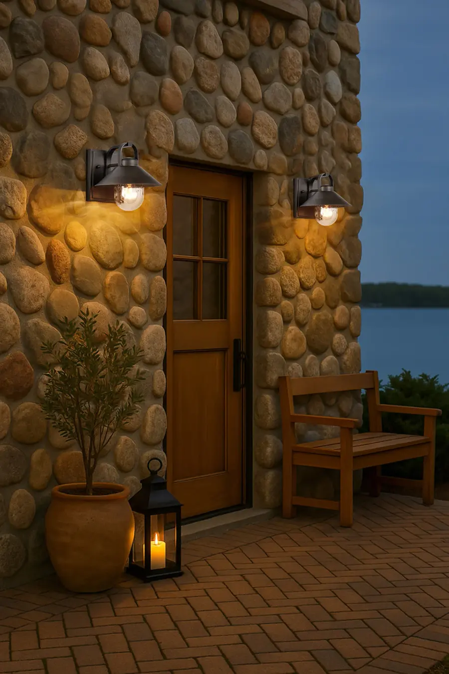 Ridge Small Outdoor Wall Lantern in Bronze with Clear Seeded Glass - Image 18