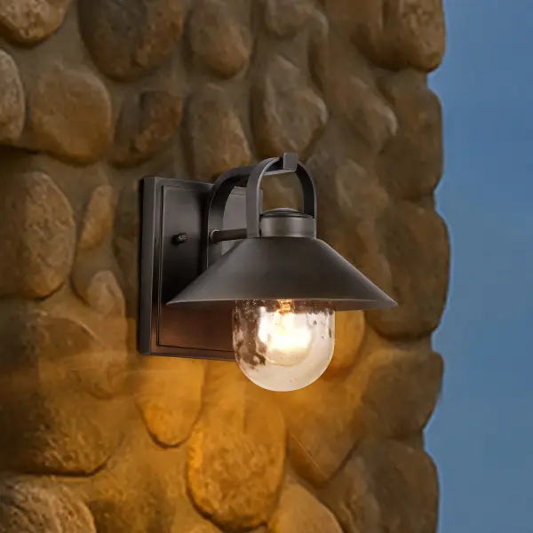 Ridge Small Outdoor Wall Lantern in Bronze with Clear Seeded Glass - Image 19