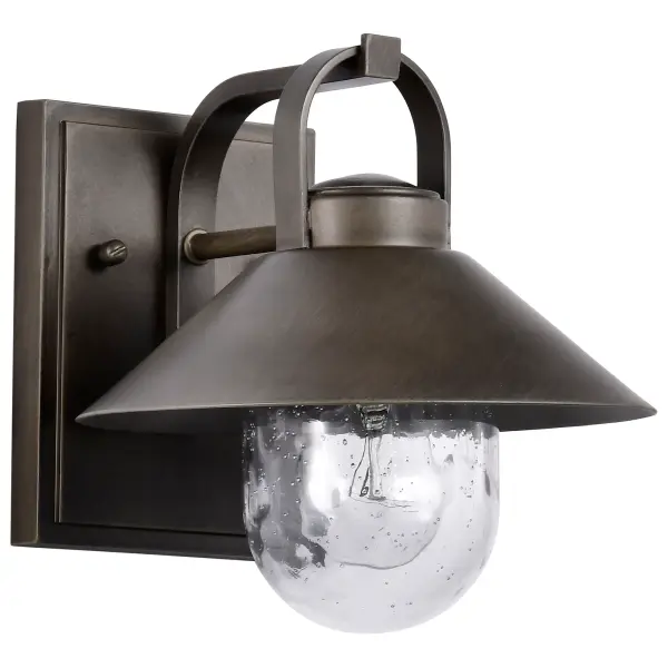 Ridge Small Outdoor Wall Lantern in Bronze with Clear Seeded Glass - Image 3