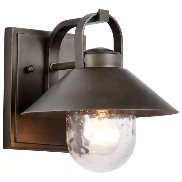 Ridge Small Outdoor Wall Lantern in Bronze with Clear Seeded Glass - Image 4