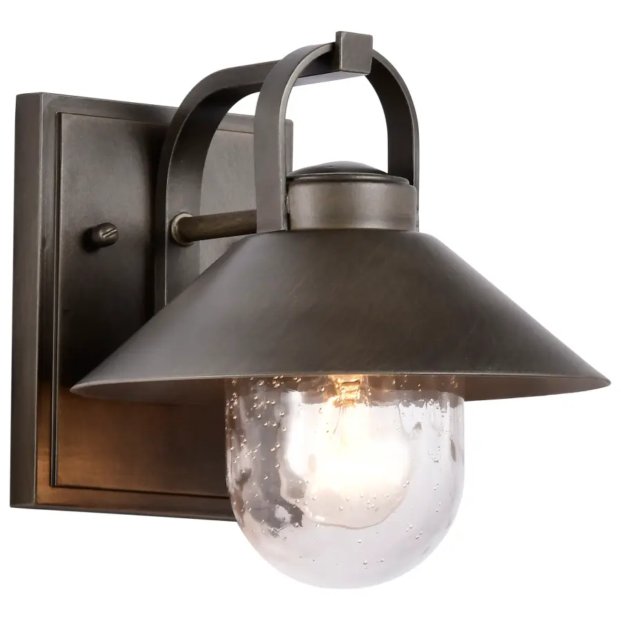 Ridge Small Outdoor Wall Lantern in Bronze with Clear Seeded Glass - Image 4