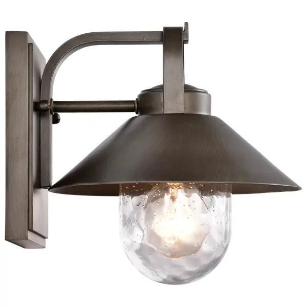 Ridge Small Outdoor Wall Lantern in Bronze with Clear Seeded Glass - Image 10