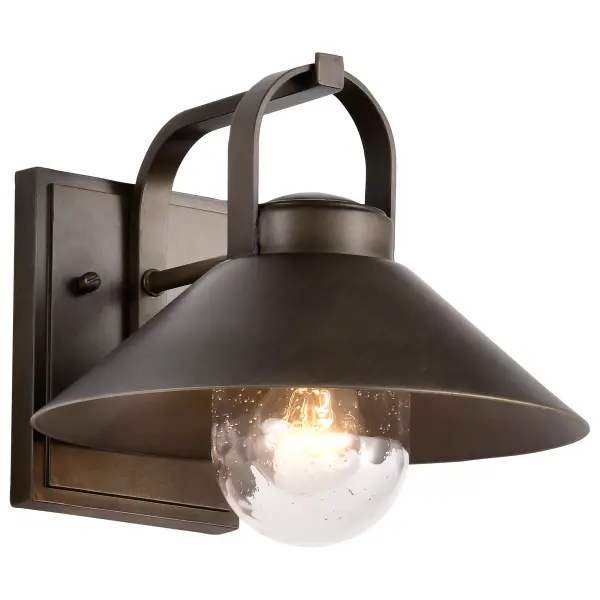 Ridge Medium Outdoor Wall Lantern in Bronze with Clear Seeded Glass - Image 2