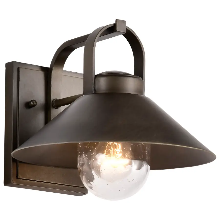 Ridge Medium Outdoor Wall Lantern in Bronze with Clear Seeded Glass - Image 2