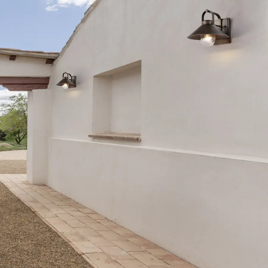 Ridge Medium Outdoor Wall Lantern in Bronze with Clear Seeded Glass - Image 19