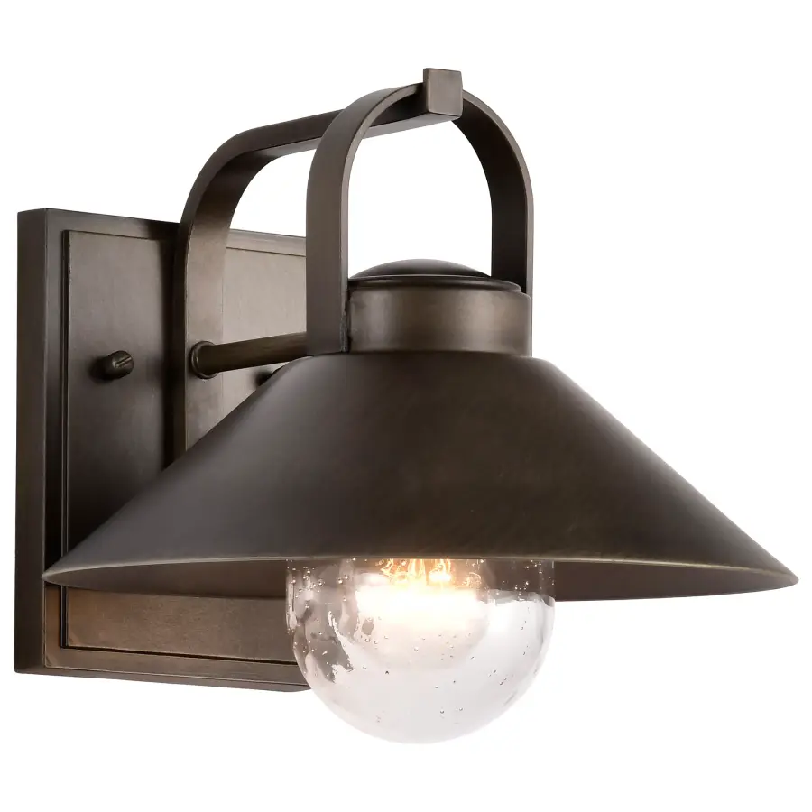 Ridge Medium Outdoor Wall Lantern in Bronze with Clear Seeded Glass - Image 4