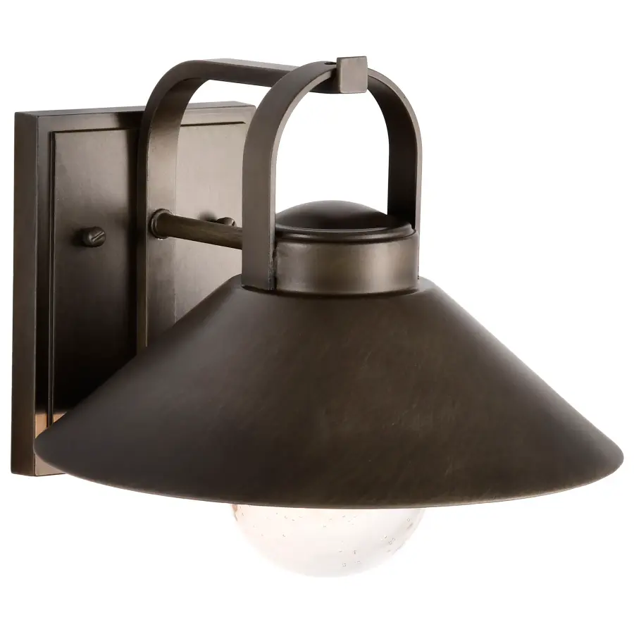 Ridge Medium Outdoor Wall Lantern in Bronze with Clear Seeded Glass - Image 6