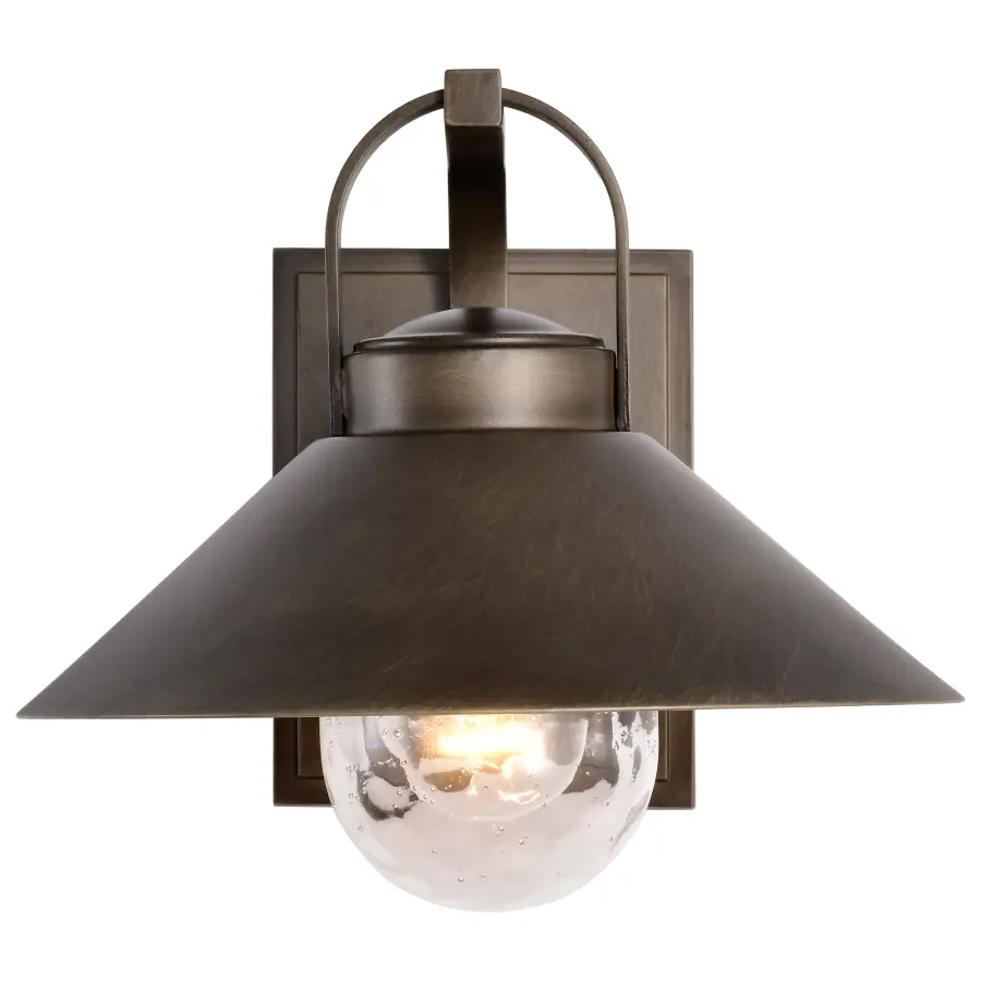 Ridge Medium Outdoor Wall Lantern in Bronze with Clear Seeded Glass - Image 8