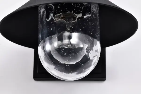 Ridge Small Outdoor Wall Lantern in Black with Clear Seeded Glass - Image 15