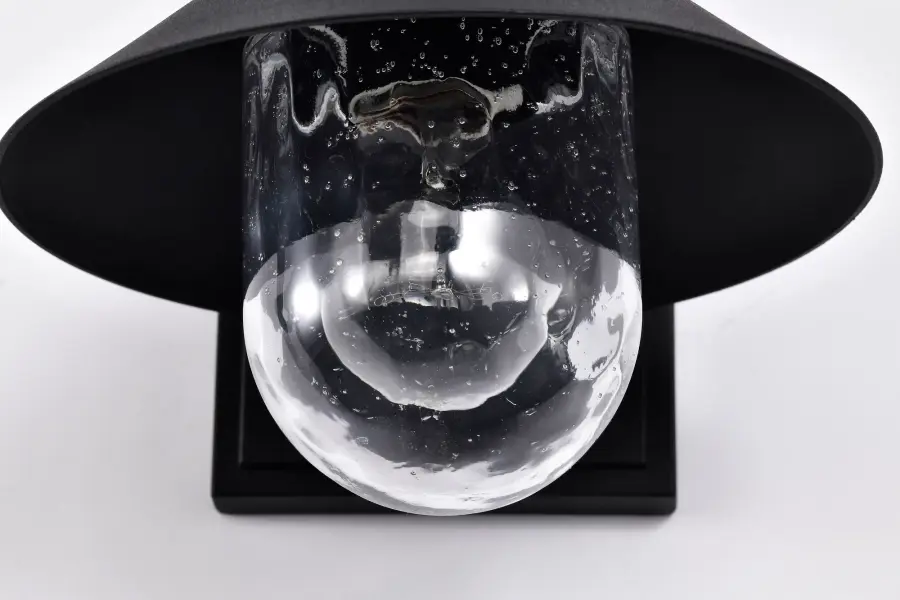 Ridge Small Outdoor Wall Lantern in Black with Clear Seeded Glass - Image 15