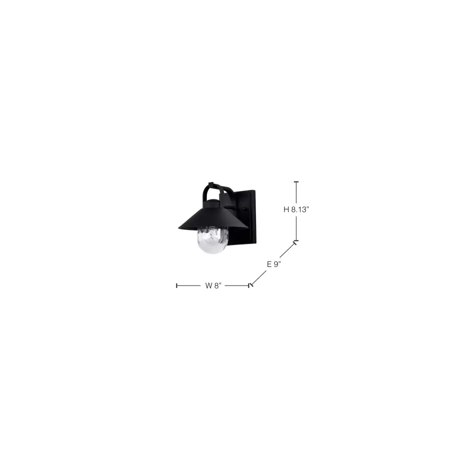 Ridge Small Outdoor Wall Lantern in Black with Clear Seeded Glass - Image 17