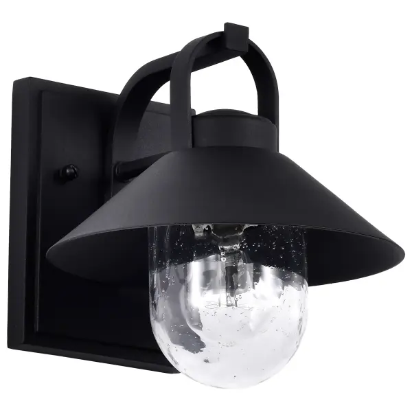 Ridge Small Outdoor Wall Lantern in Black with Clear Seeded Glass - Image 18