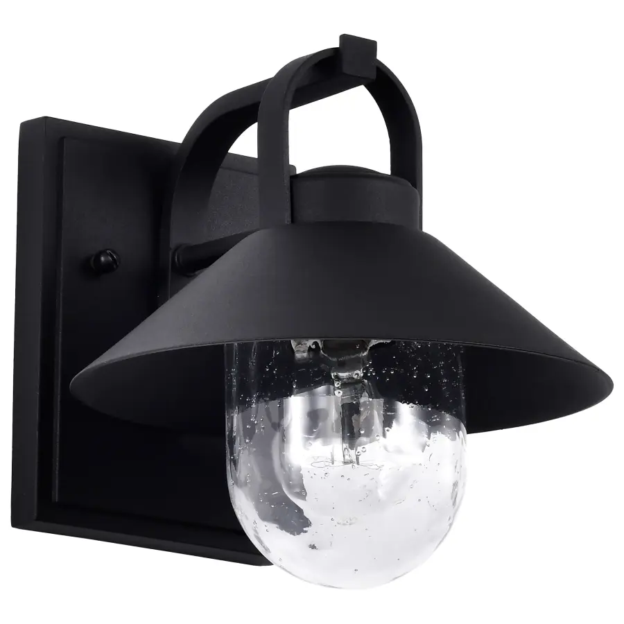 Ridge Small Outdoor Wall Lantern in Black with Clear Seeded Glass - Image 18