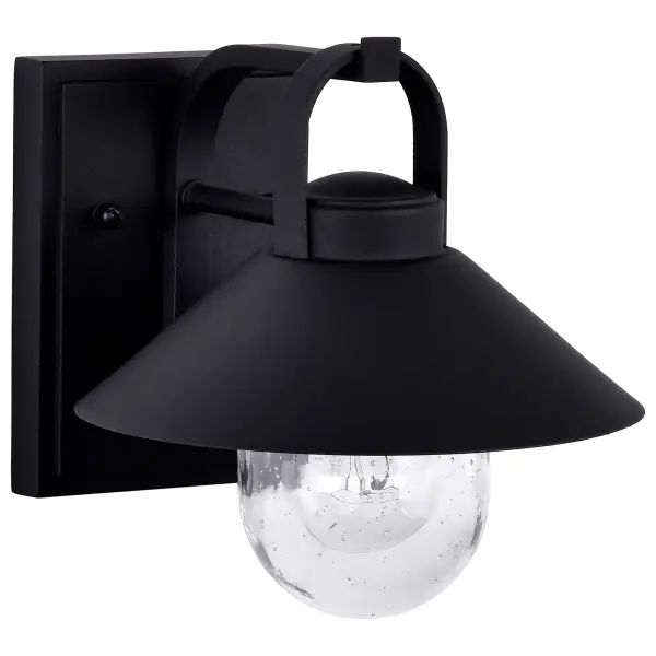 Ridge Small Outdoor Wall Lantern in Black with Clear Seeded Glass - Image 4