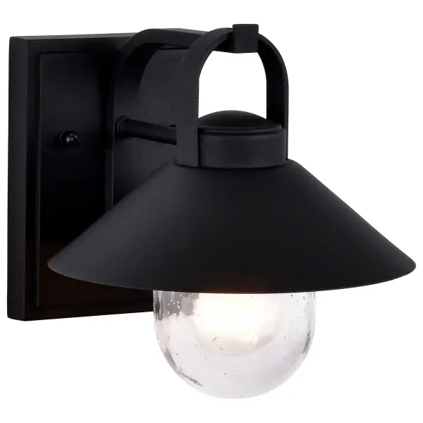 Ridge Small Outdoor Wall Lantern in Black with Clear Seeded Glass - Image 5