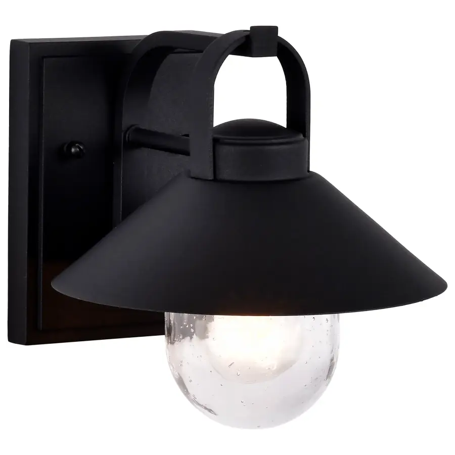 Ridge Small Outdoor Wall Lantern in Black with Clear Seeded Glass - Image 5