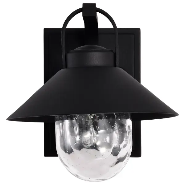 Ridge Small Outdoor Wall Lantern in Black with Clear Seeded Glass - Image 6
