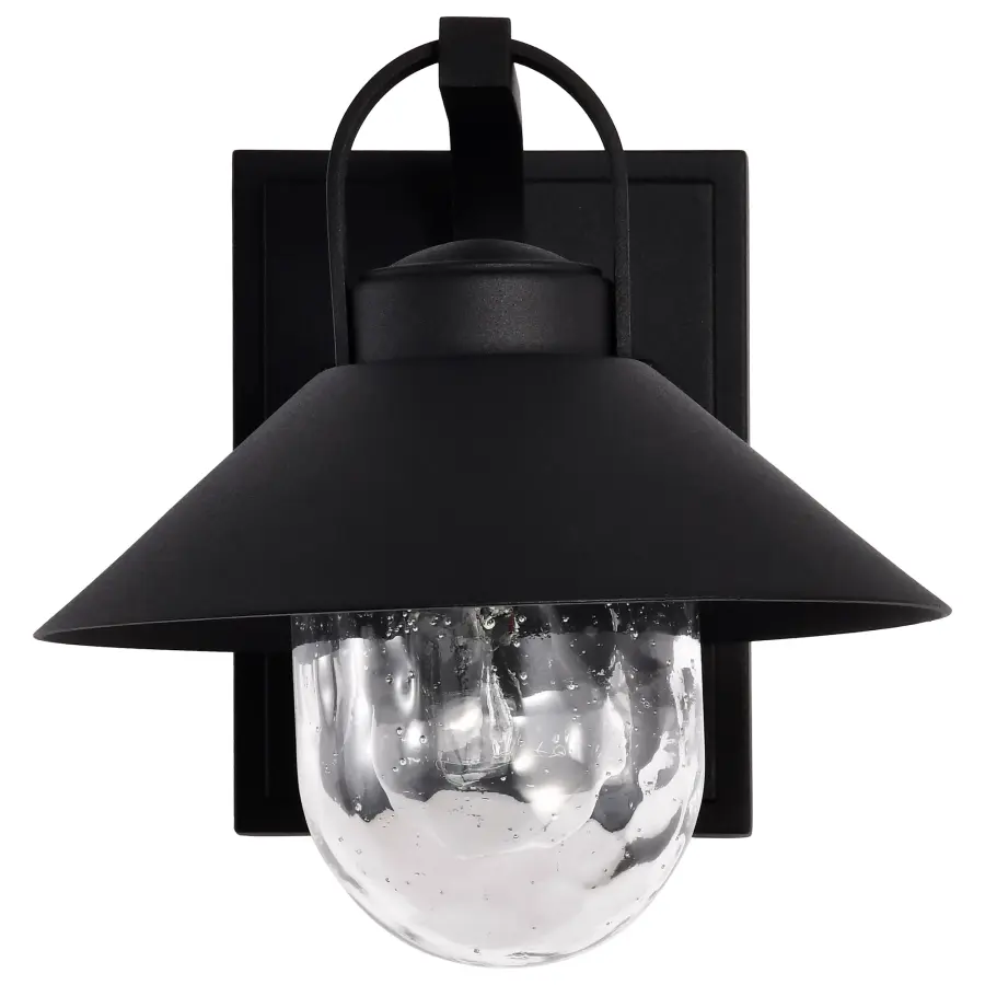 Ridge Small Outdoor Wall Lantern in Black with Clear Seeded Glass - Image 6