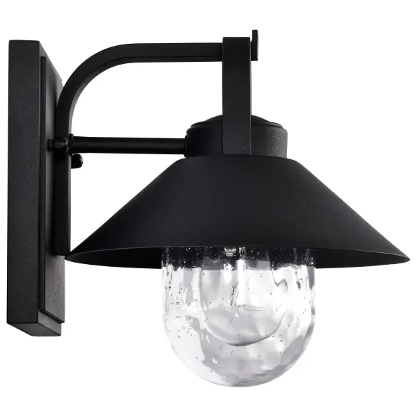Ridge Small Outdoor Wall Lantern in Black with Clear Seeded Glass - Image 8