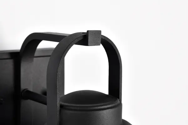 Ridge Medium Outdoor Wall Lantern in Black with Clear Seeded Glass - Image 11