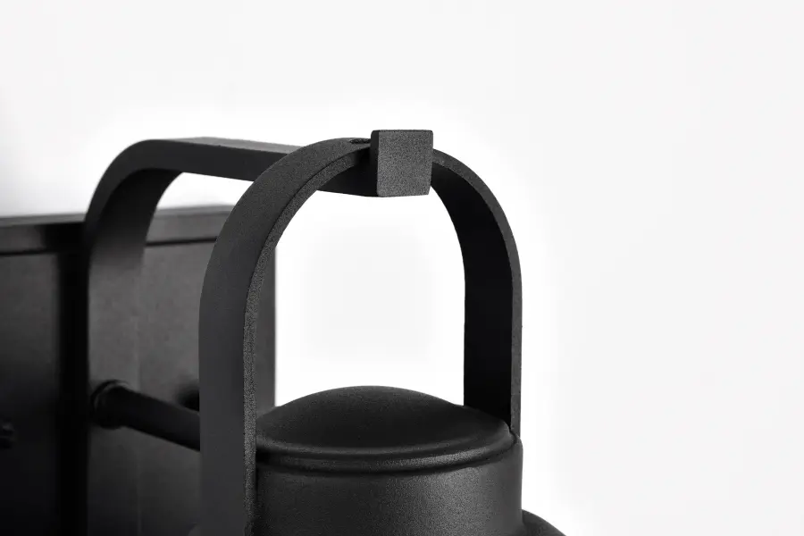 Ridge Medium Outdoor Wall Lantern in Black with Clear Seeded Glass - Image 11