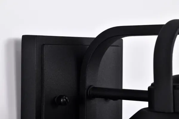 Ridge Medium Outdoor Wall Lantern in Black with Clear Seeded Glass - Image 12