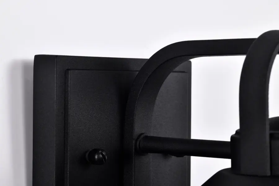 Ridge Medium Outdoor Wall Lantern in Black with Clear Seeded Glass - Image 12