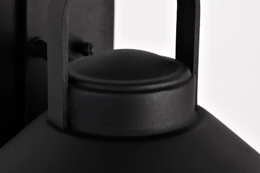 Ridge Medium Outdoor Wall Lantern in Black with Clear Seeded Glass - Image 15