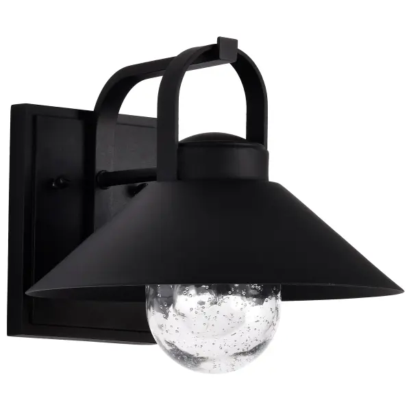 Ridge Medium Outdoor Wall Lantern in Black with Clear Seeded Glass - Image 3