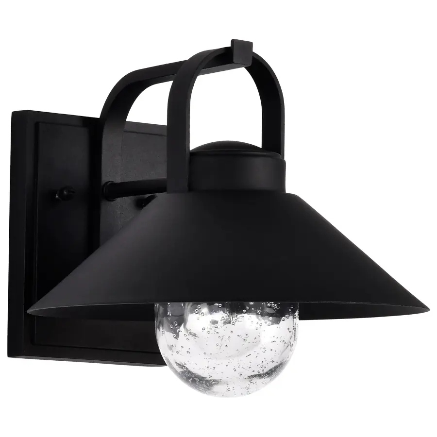 Ridge Medium Outdoor Wall Lantern in Black with Clear Seeded Glass - Image 3