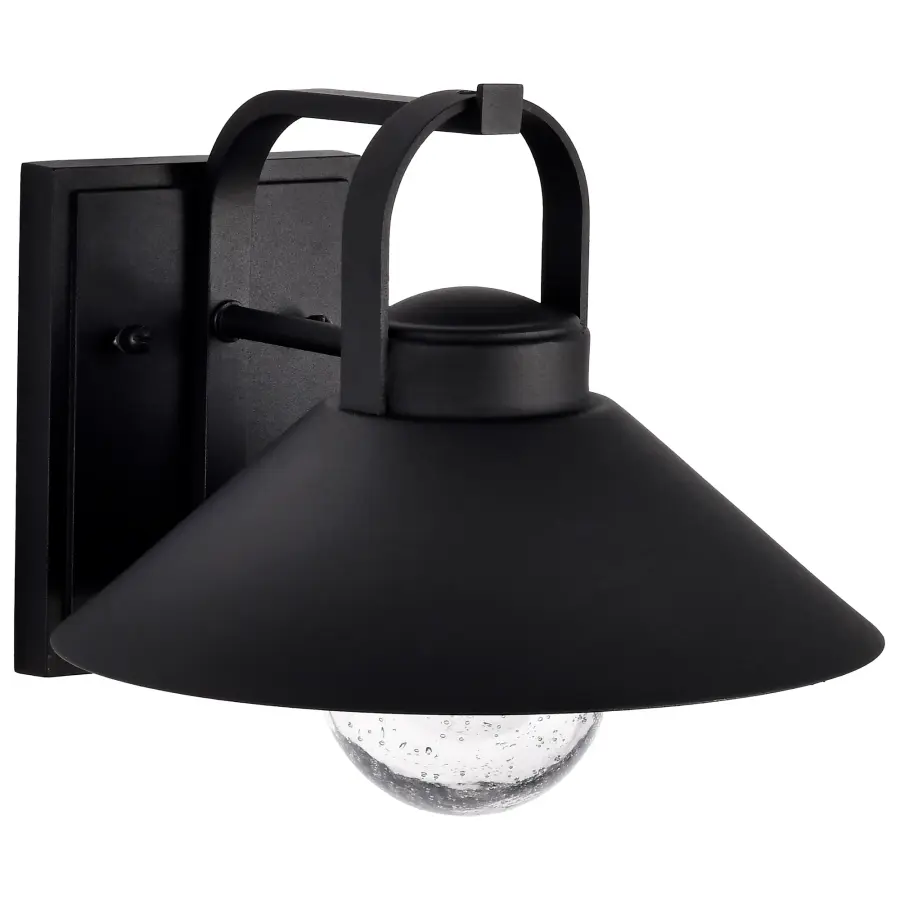 Ridge Medium Outdoor Wall Lantern in Black with Clear Seeded Glass - Image 5