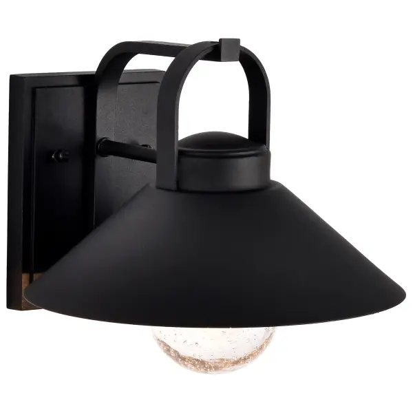 Ridge Medium Outdoor Wall Lantern in Black with Clear Seeded Glass - Image 6